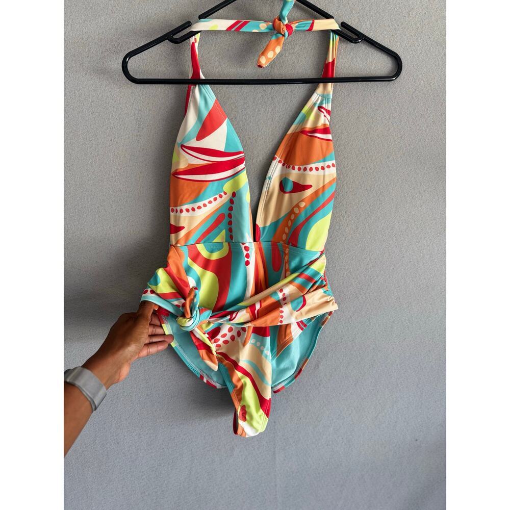 Jessica Simpson women bathing suit size small. one-piece swimsuit. Multicolor - Picture 3 of 9